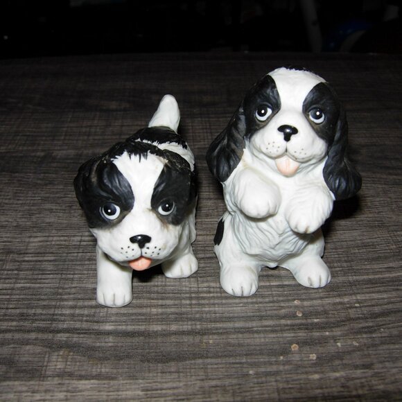 Home Interior HOMCO Set of 2 Black White DOG Figurines - Picture 4 of 6
